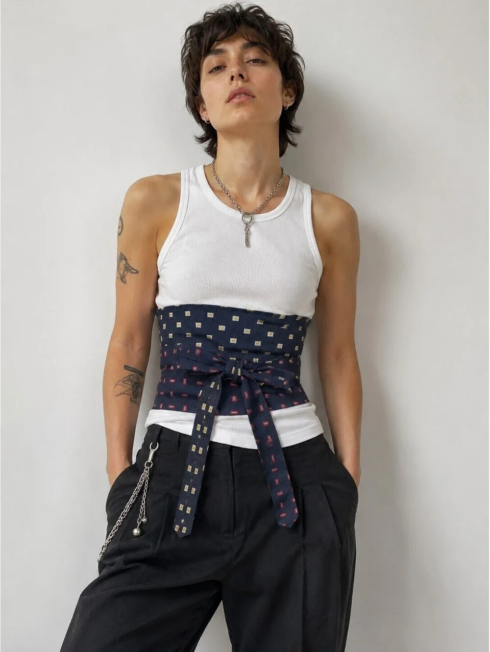 Upcycled Silk Obi Belt | Handmade From Men’s Neckties | Corset Belt | OOAK | OS